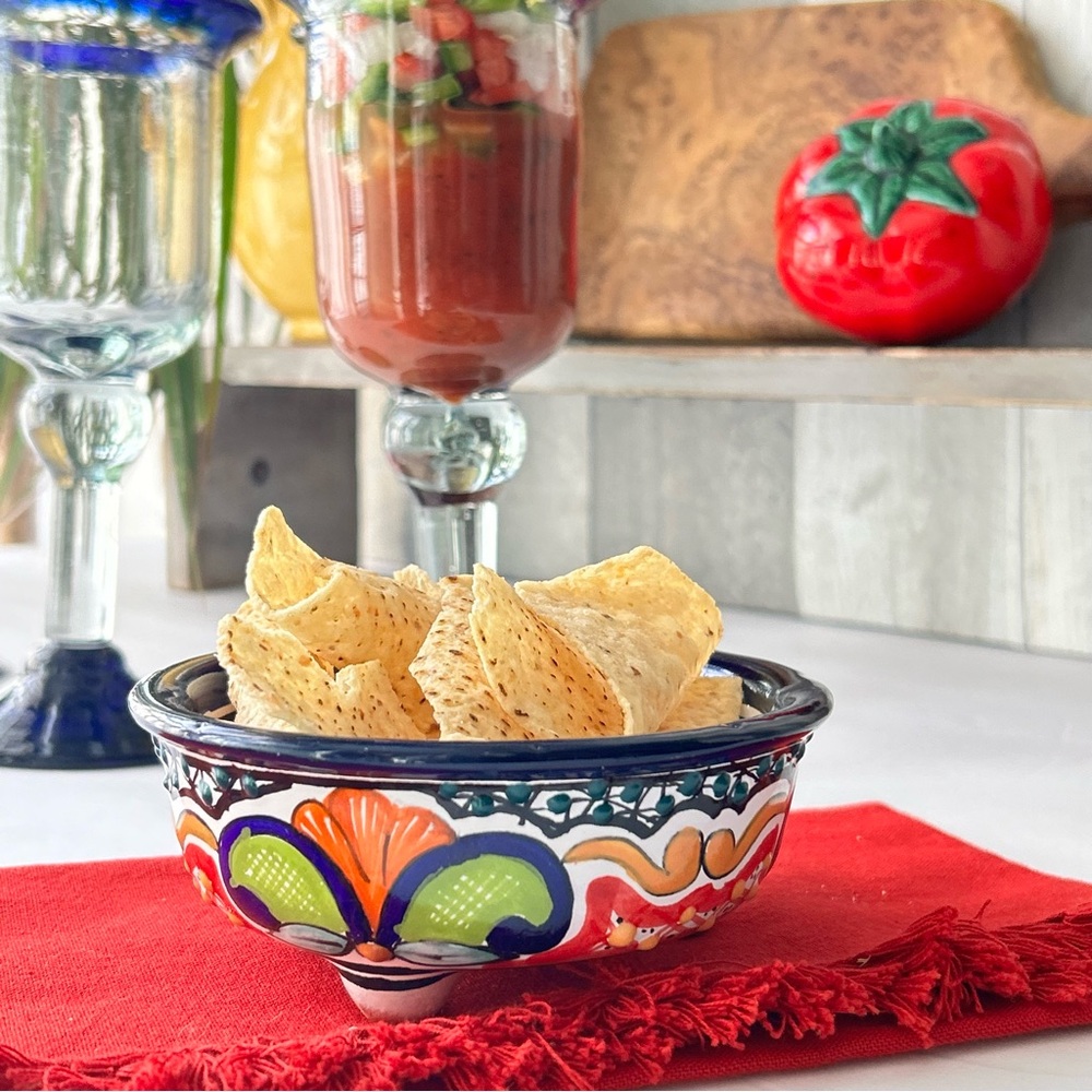 🌴Salsa & Guacamole Talavera Pottery Ceramic Serving Bowl